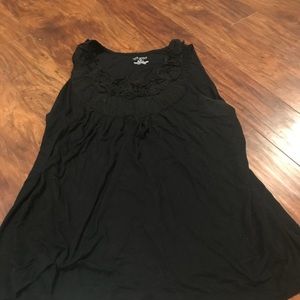 Lane Bryant Black floral babydoll top